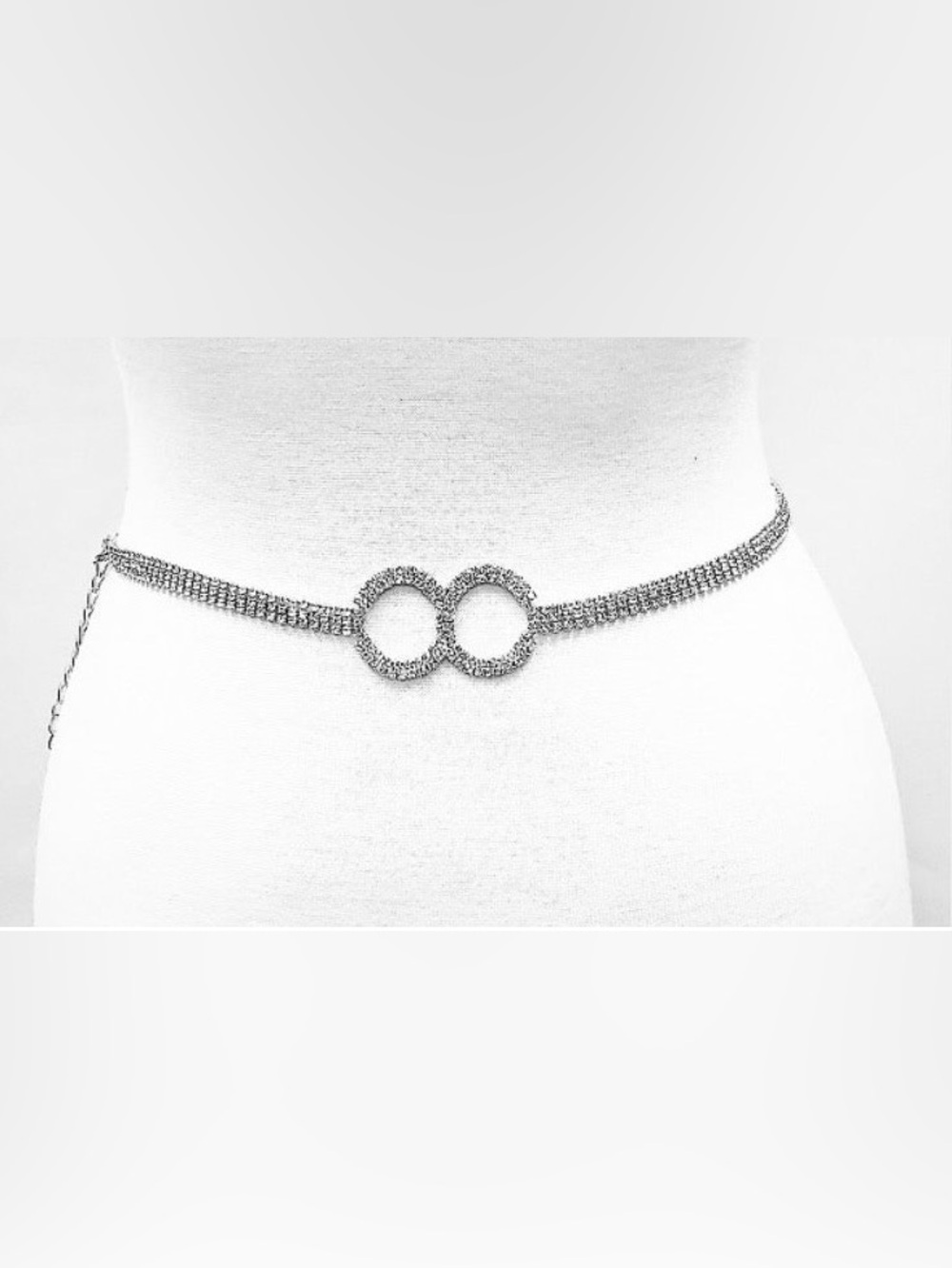 Interlocking Circle Rhinestone Chain Belt